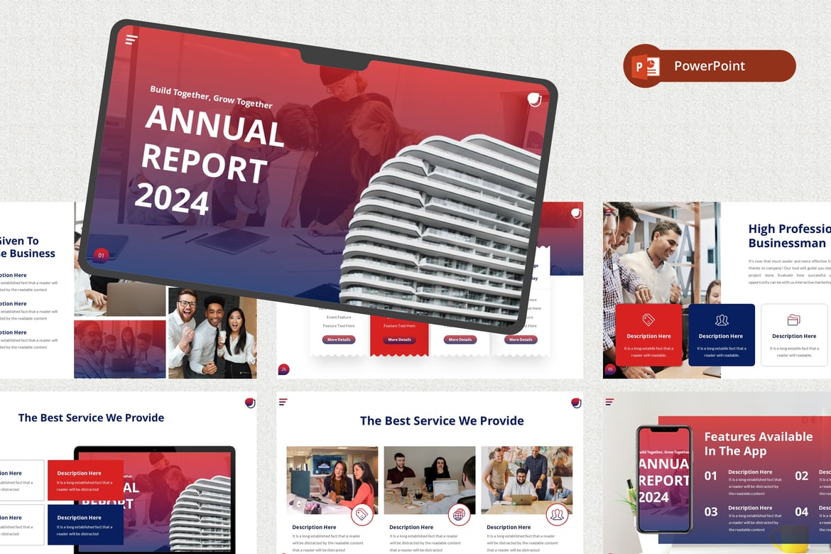 Template Presentasi PowerPoint Laporan Tahunan 2024 yang Menarik