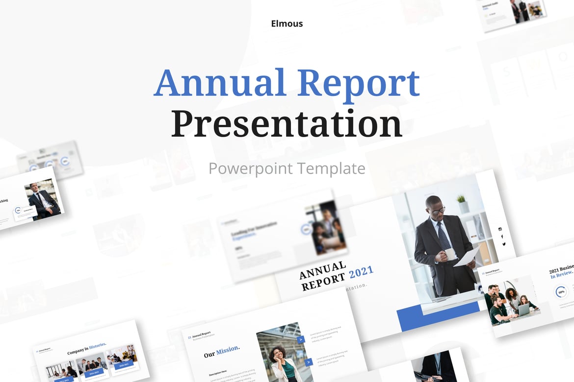 Template Presentasi Powerpoint Laporan Tahunan untuk Bisnis Anda