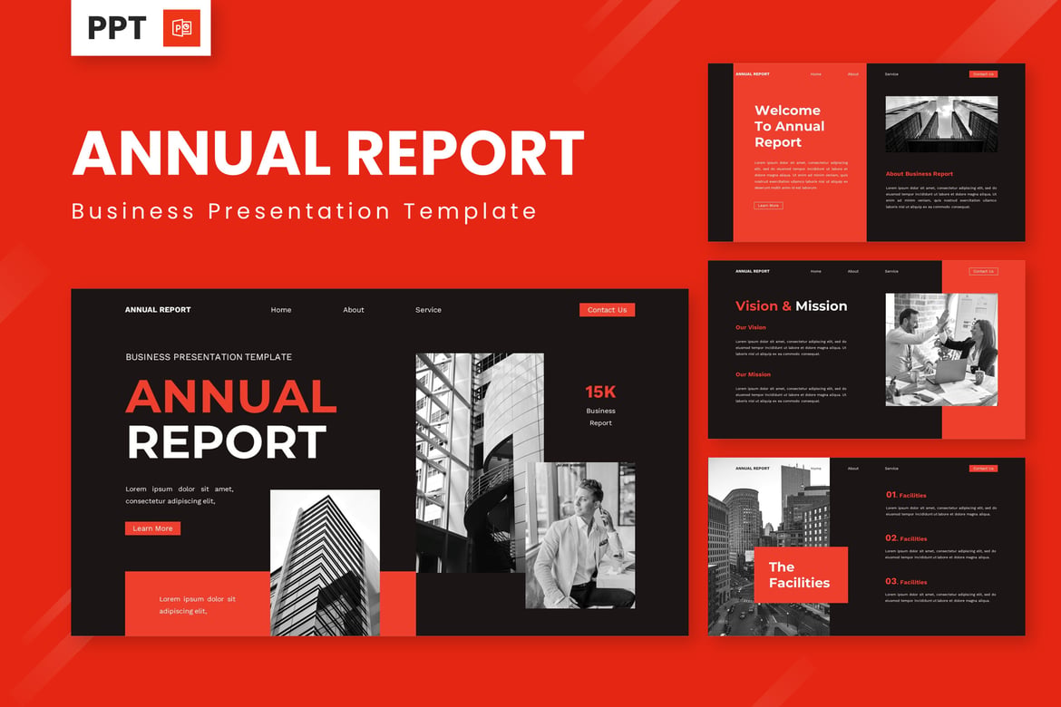 Template Presentasi Bisnis Tahunan - Powerpoint yang Menarik