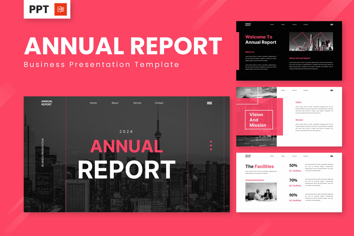 Template Presentasi PowerPoint Laporan Tahunan yang Profesional dan Menarik