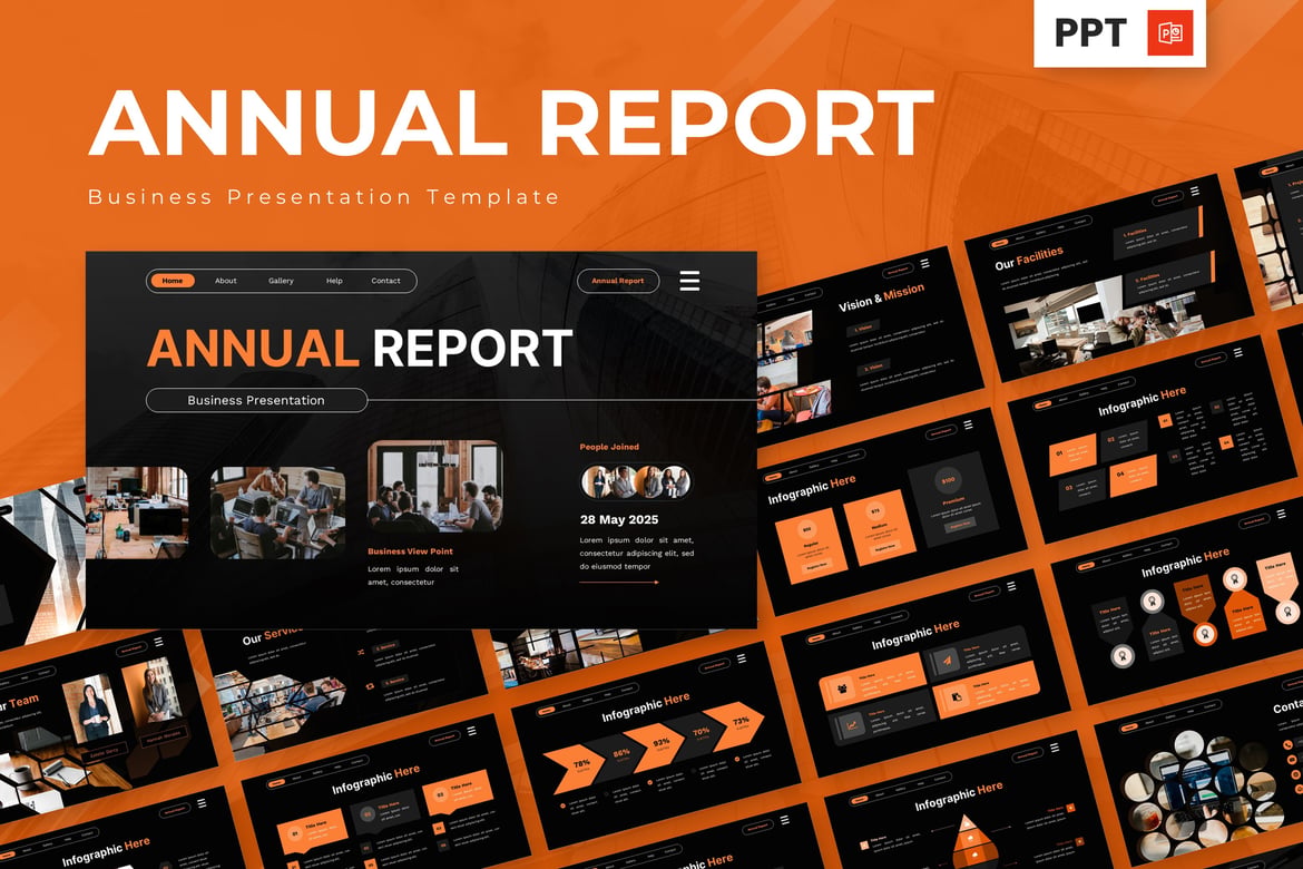 Template Presentasi Tahunan - PowerPoint untuk Bisnis yang Menarik