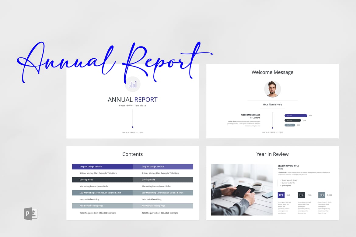 Template PowerPoint Laporan Tahunan yang Kreatif dan Profesional