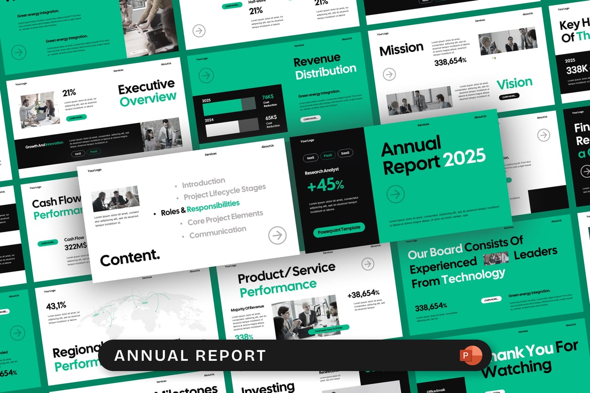 Template Presentasi PowerPoint Laporan Tahunan yang Menarik