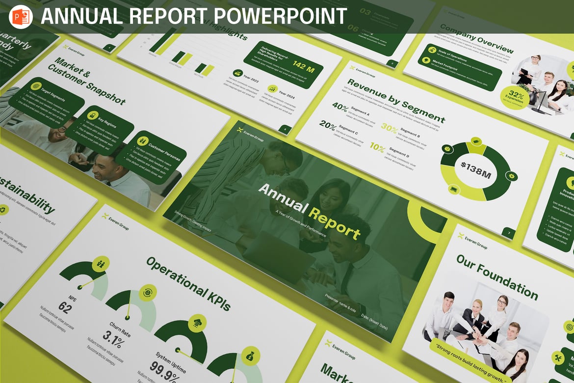 Template PowerPoint Laporan Tahunan yang Profesional dan Menarik
