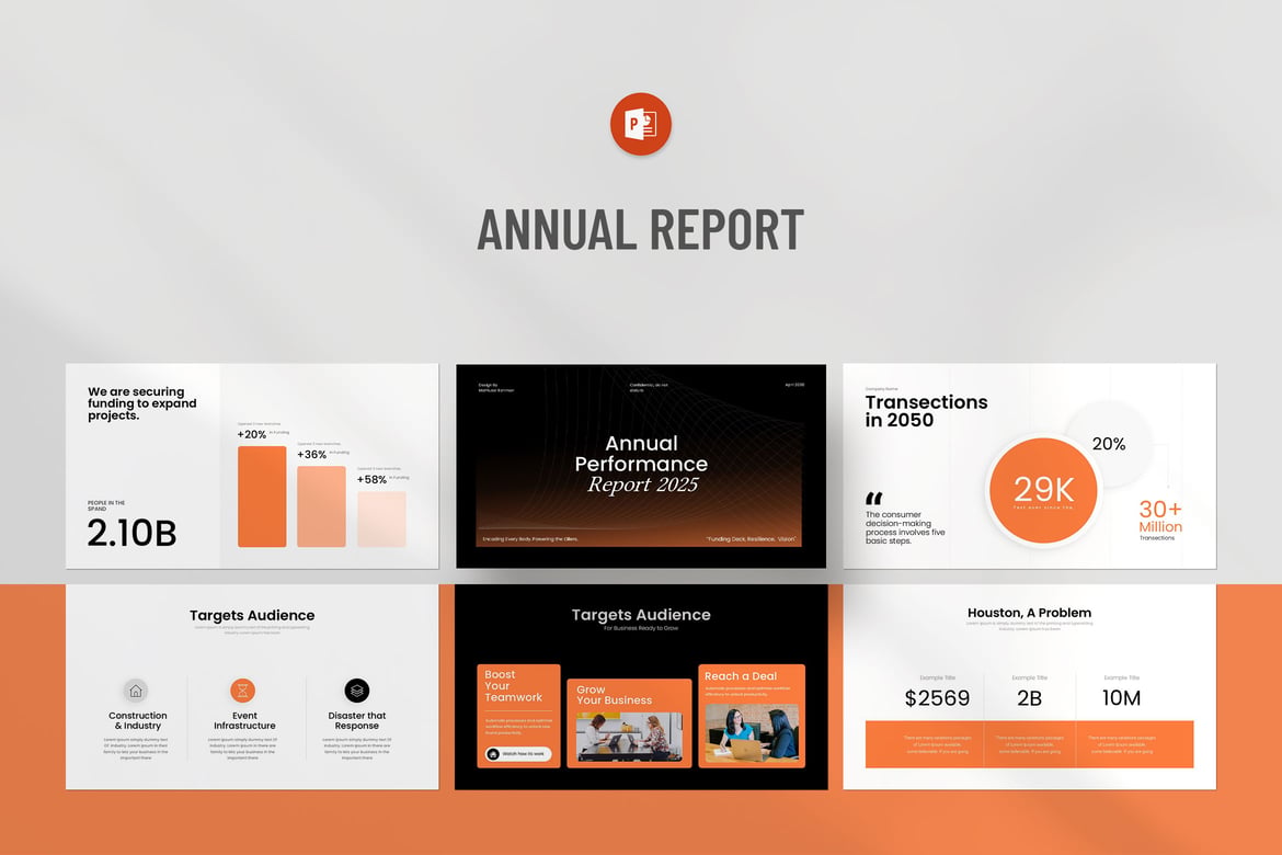 Template Presentasi PowerPoint Laporan Tahunan yang Menarik dan Modern