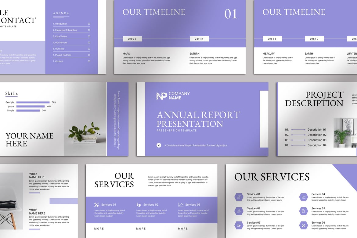 Template Presentasi PowerPoint Laporan Tahunan yang Modern dan Kreatif
