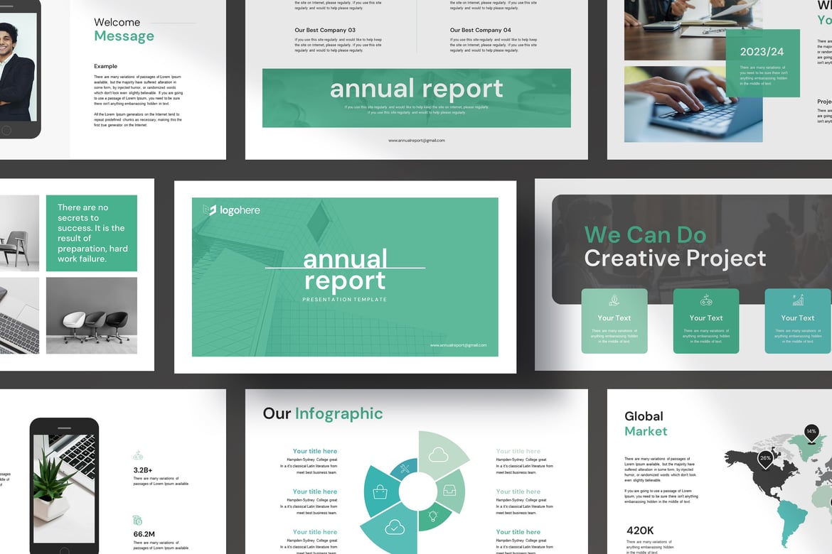 Template PowerPoint Laporan Tahunan yang Menarik dan Profesional