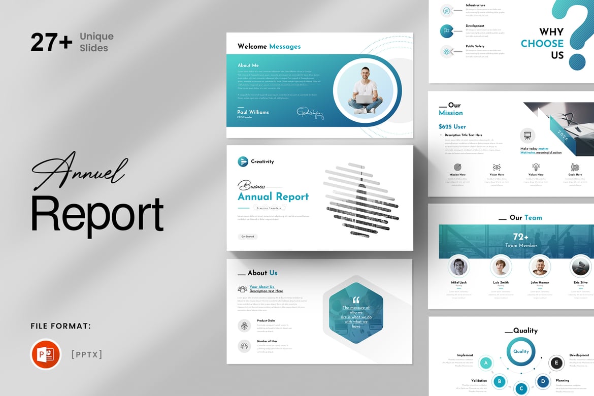Template Presentasi PowerPoint Laporan Tahunan yang Profesional dan Kreatif