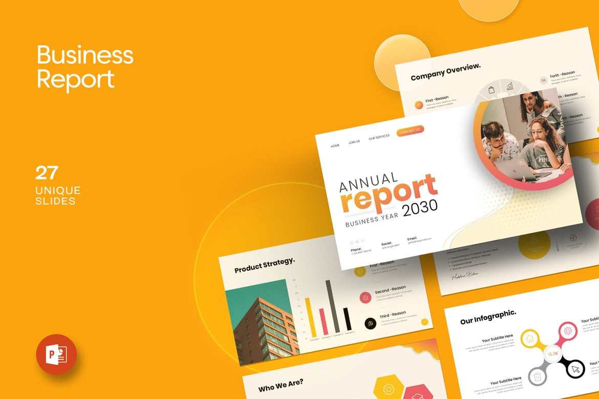 Template PowerPoint Laporan Tahunan yang Menarik dan Profesional