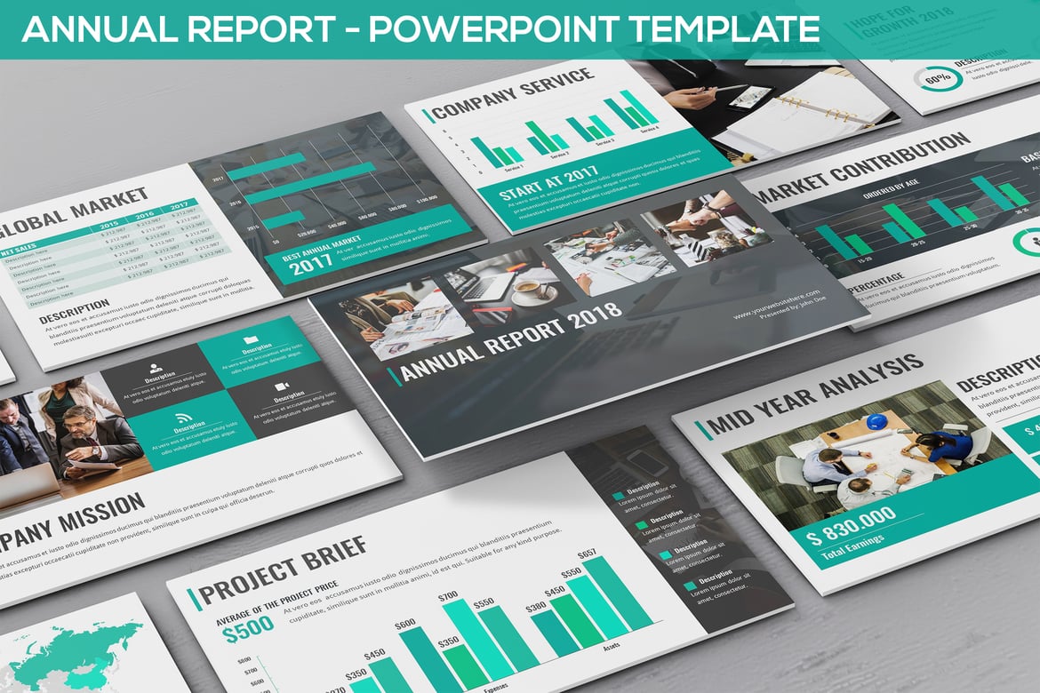 Template Presentasi PowerPoint Laporan Tahunan yang Menarik