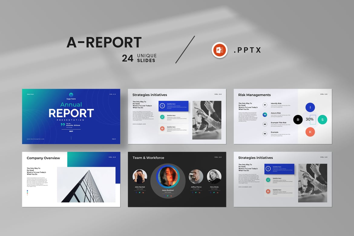 Template PowerPoint Laporan Tahunan yang Menarik dan Profesional