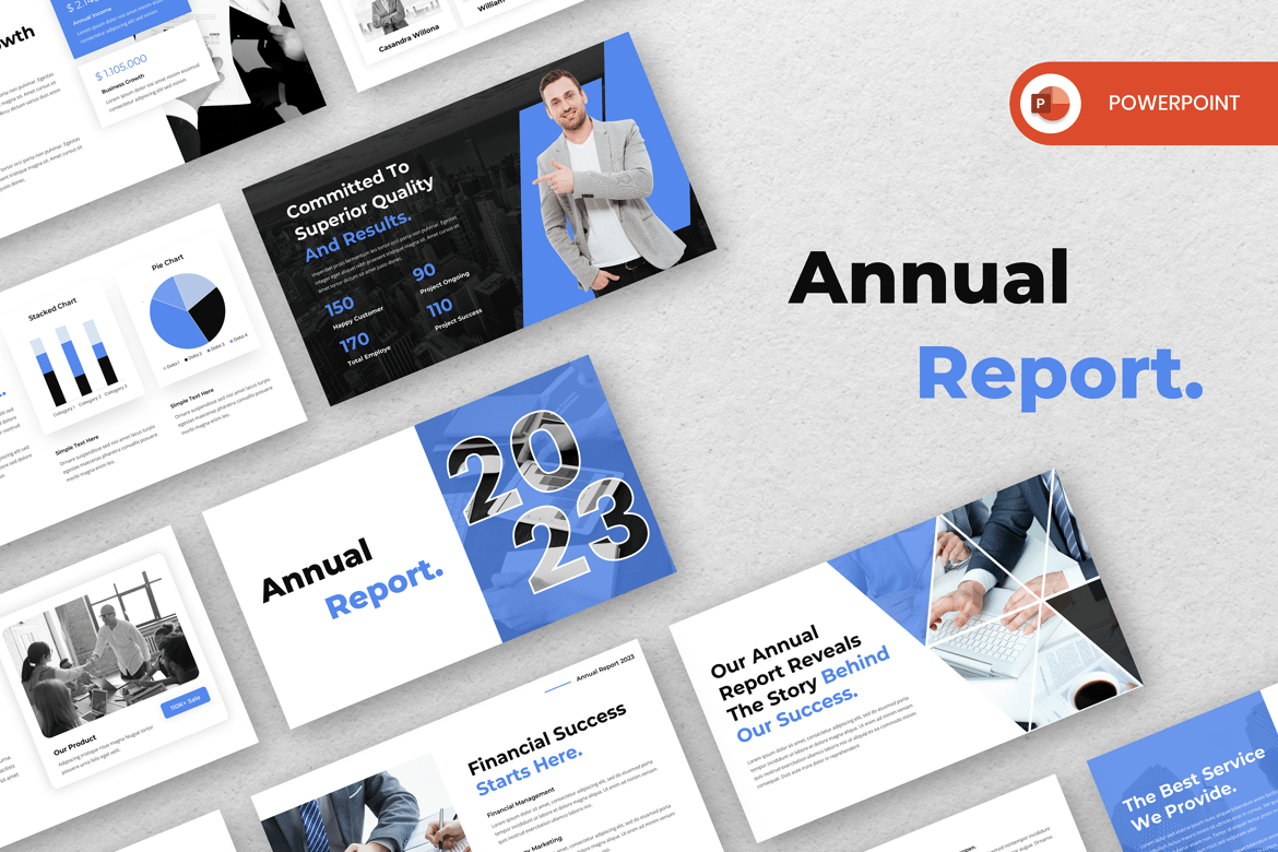 Template PowerPoint Laporan Tahunan yang Menarik