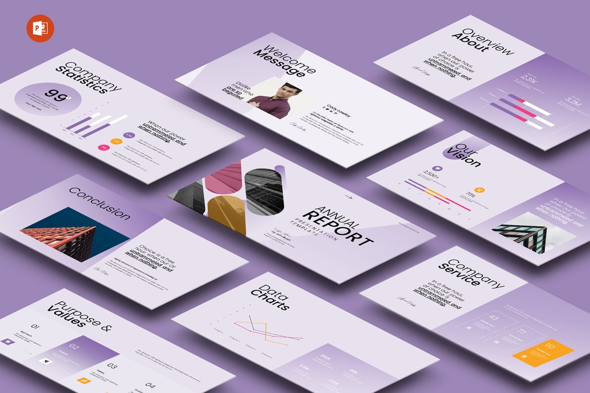 Template PowerPoint Laporan Tahunan yang Menarik dan Profesional