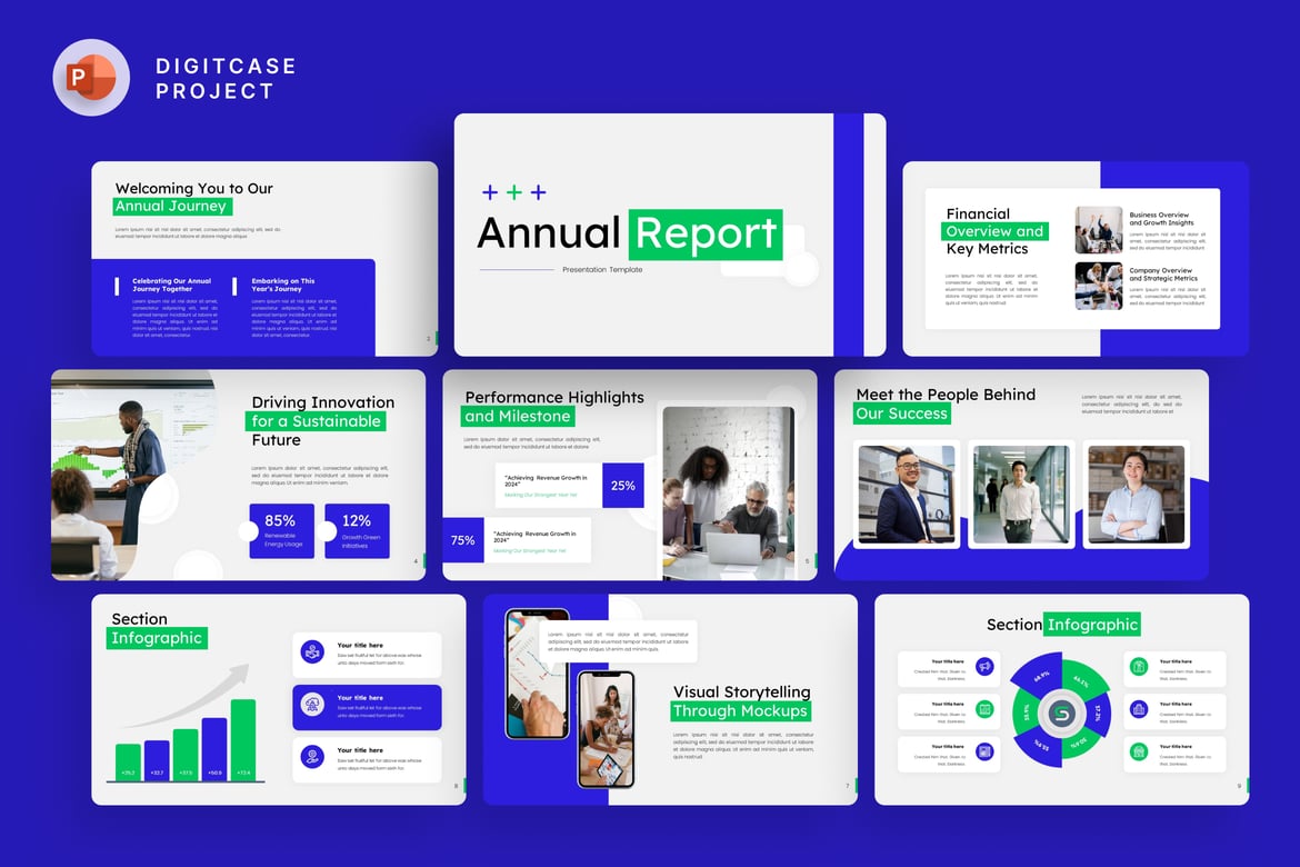 Template PowerPoint Laporan Tahunan yang Profesional dan Modern