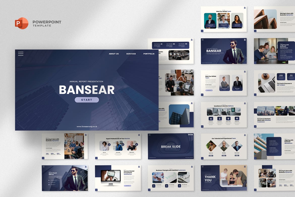 Template Powerpoint Laporan Tahunan yang Modern dan Profesional