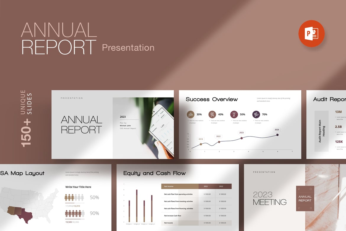 Template PowerPoint Laporan Tahunan yang Stylish dan Profesional