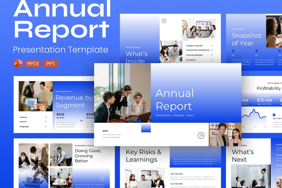 Template PowerPoint Laporan Tahunan yang Profesional dan Menarik