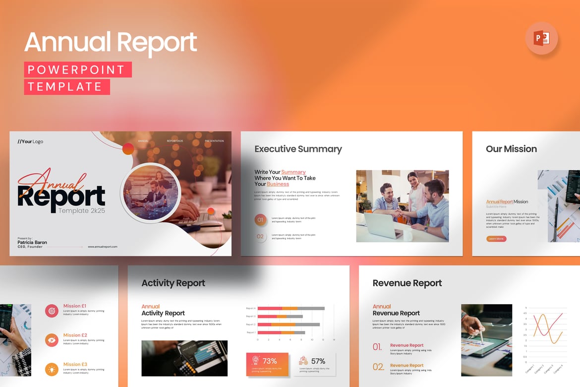 Template PowerPoint Laporan Tahunan yang Menarik dan Profesional