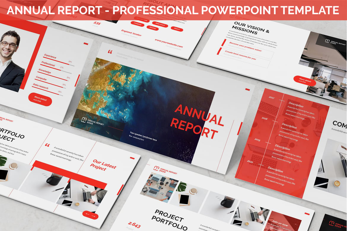 Template Powerpoint Laporan Tahunan yang Profesional dan Menarik