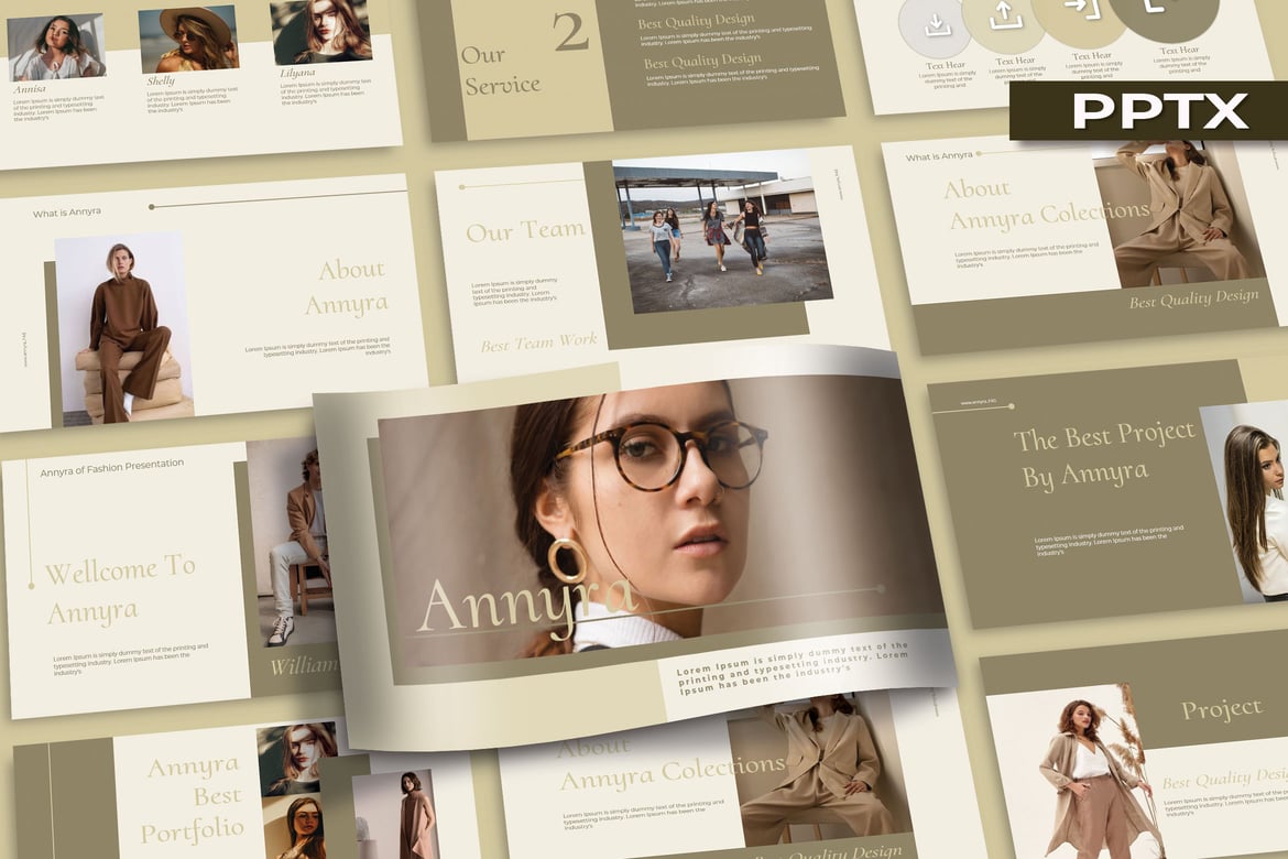 Template Presentasi PowerPoint ANNYRA FASHIONN yang Modern dan Kreatif