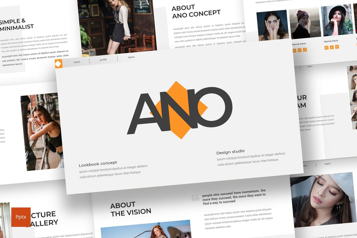 Template Presentasi Powerpoint Ano - Desain Minimalis dan Kreatif