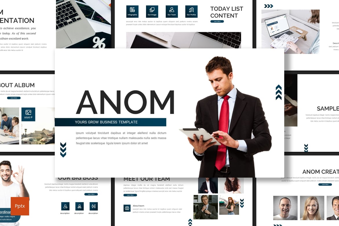 Template PowerPoint Anom - Presentasi Kreatif dan Minimalis untuk Bisnis
