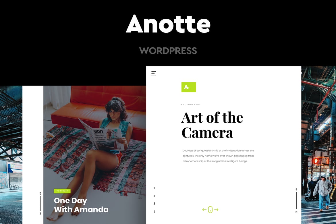 Anotte - Tema WordPress Fotografi Horizontal yang Elegan