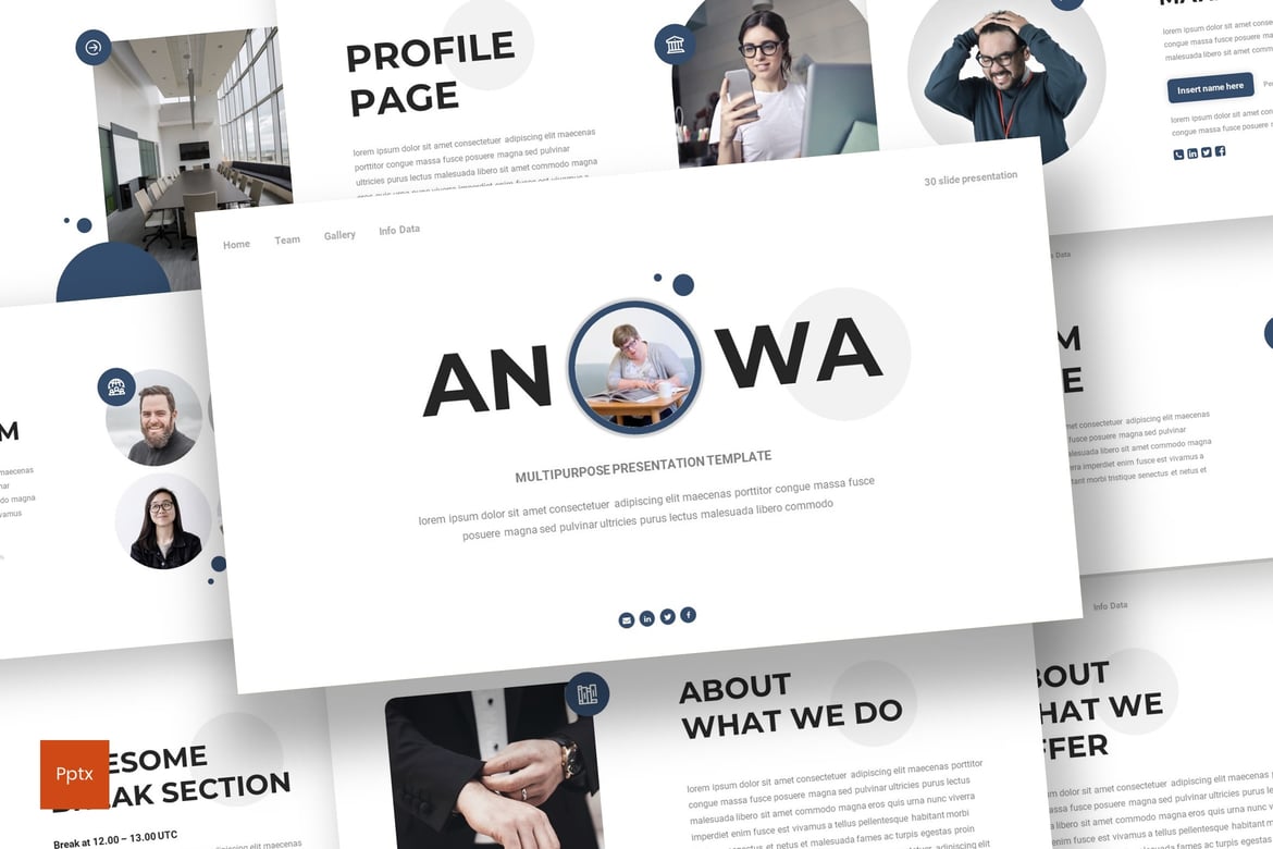 Anowa - Template Powerpoint Serbaguna yang Kreatif dan Minimalis