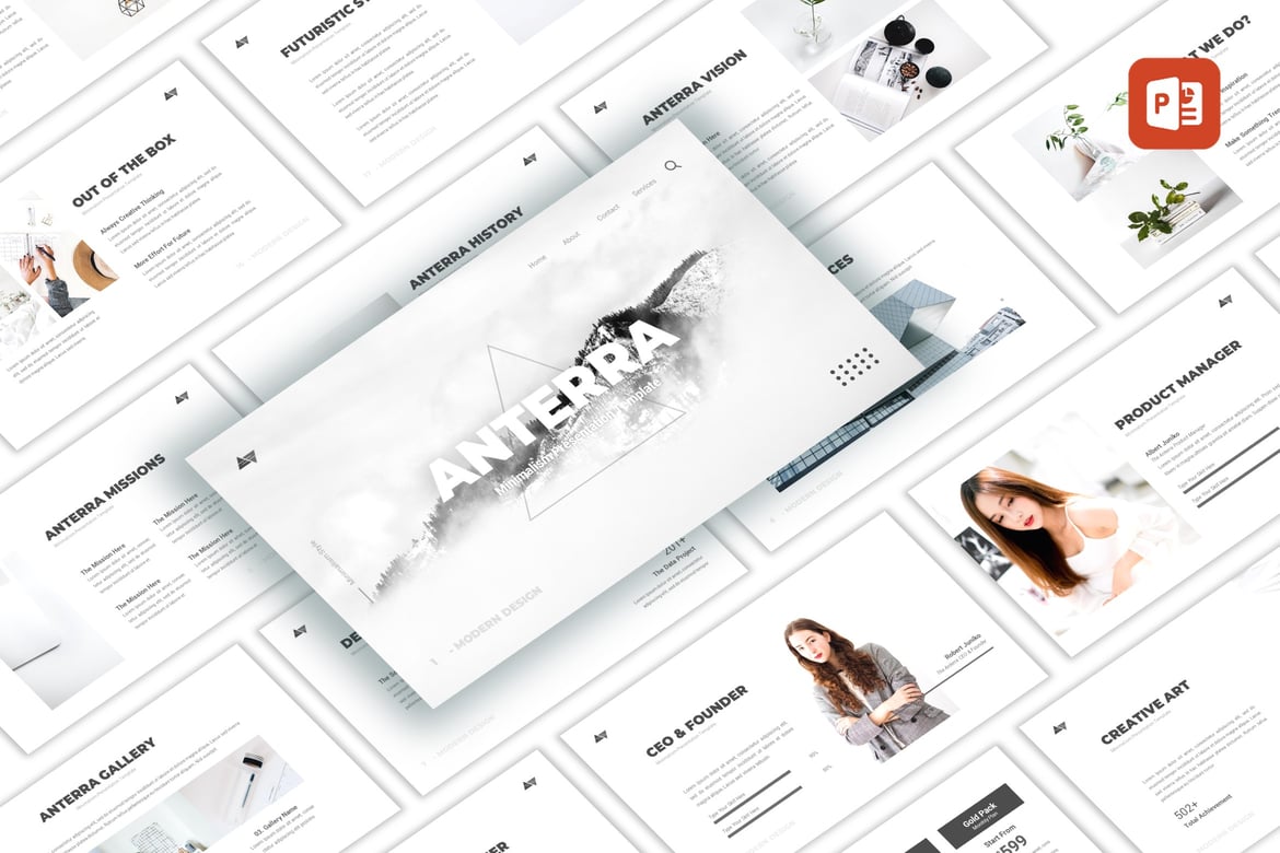 Anterra - Template PowerPoint Minimalis yang Elegan