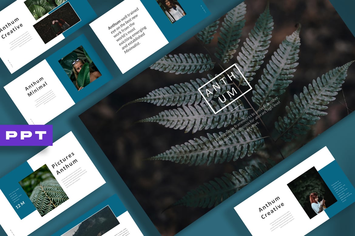 Template Presentasi PowerPoint Anthum Kreatif dan Modern