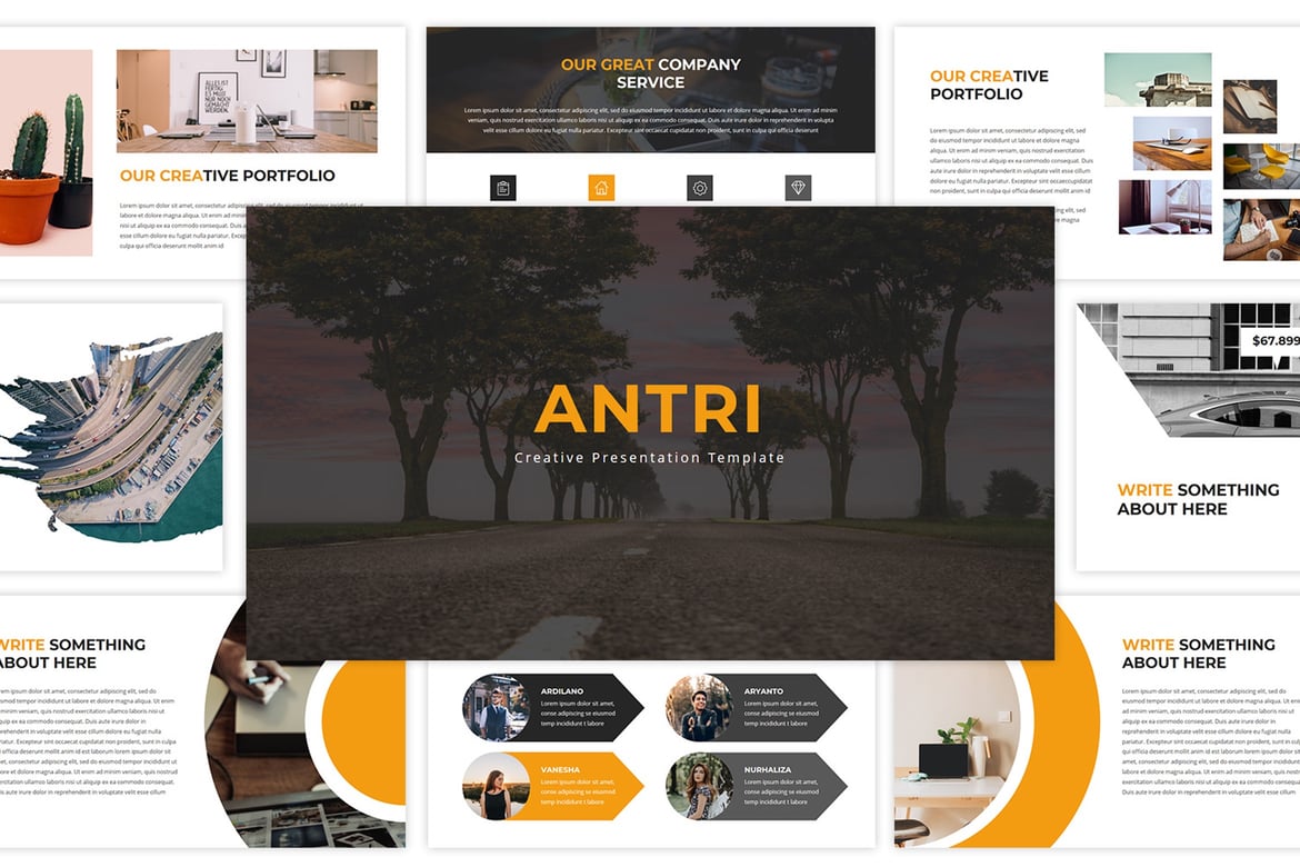 Antri - Template PowerPoint Kreatif dan Modern