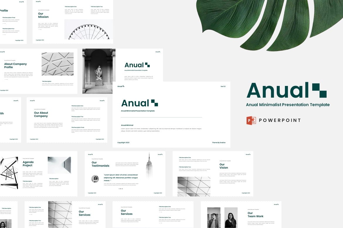 Anual - Template Presentasi Powerpoint Minimalis yang Modern