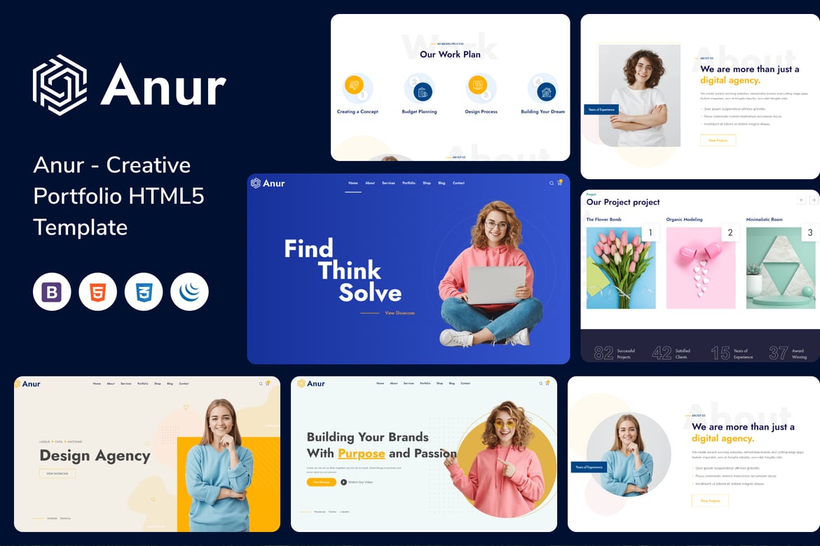 Anur - Template Website Portfolio Pribadi Berbasis React