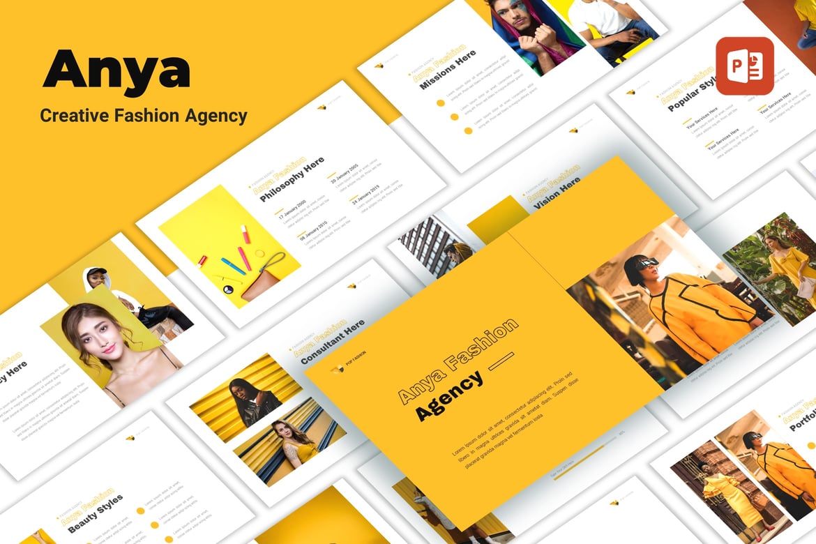 Anya - Template PowerPoint Fashion Kreatif dan Modern