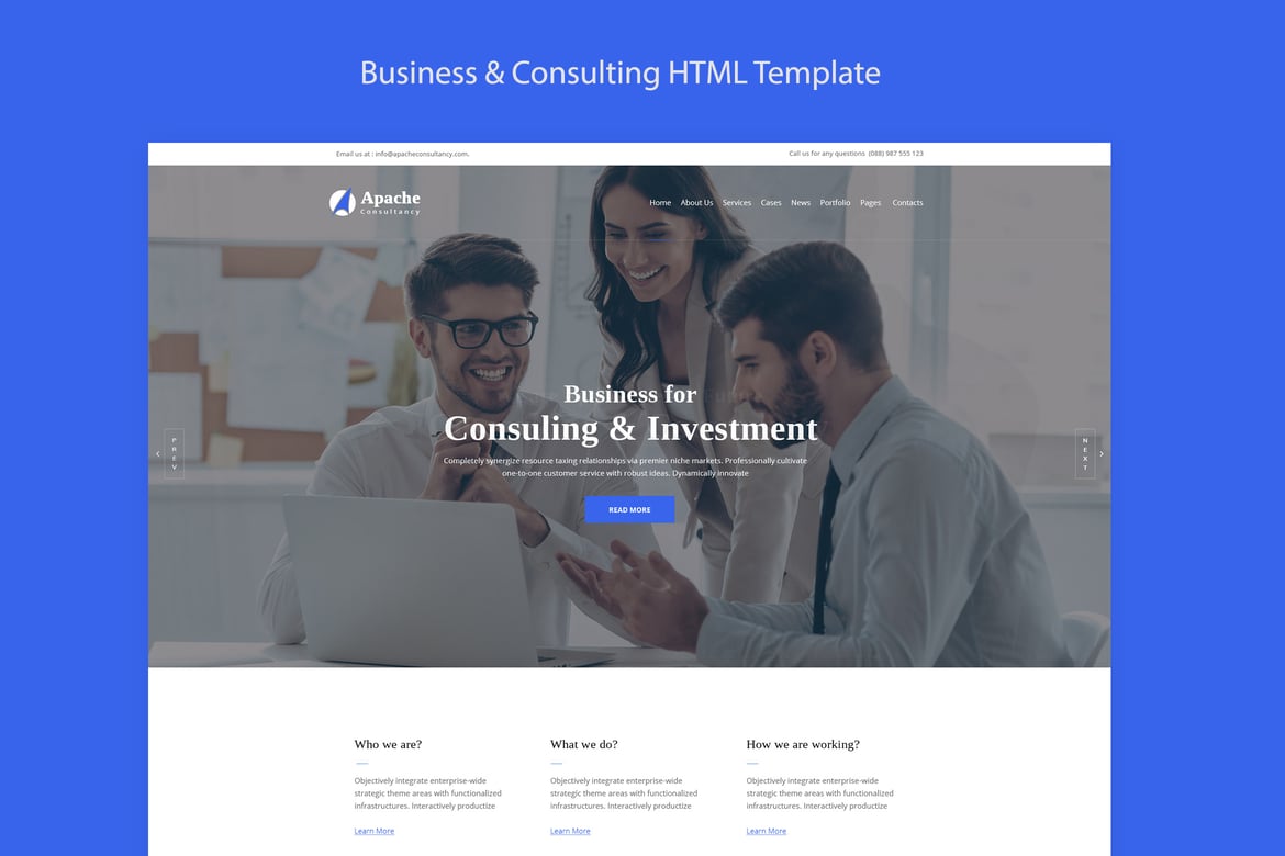 Template Website Apache untuk Konsultasi Bisnis yang Modern dan Elegan