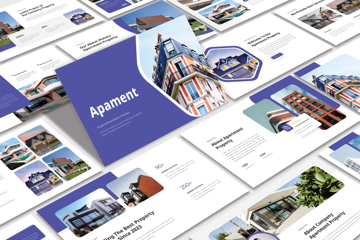 Template PowerPoint Apament yang Modern dan Kreatif