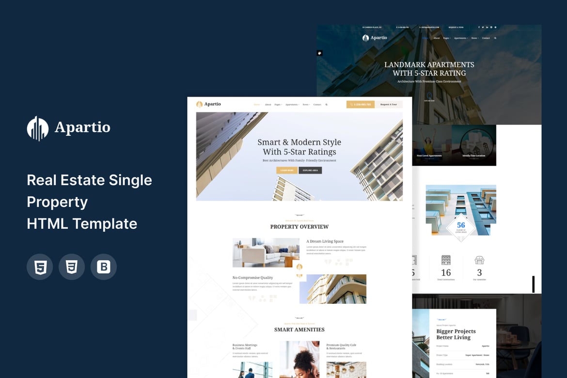 Apartio: Template Website Real Estate untuk Properti Tunggal yang Menawan