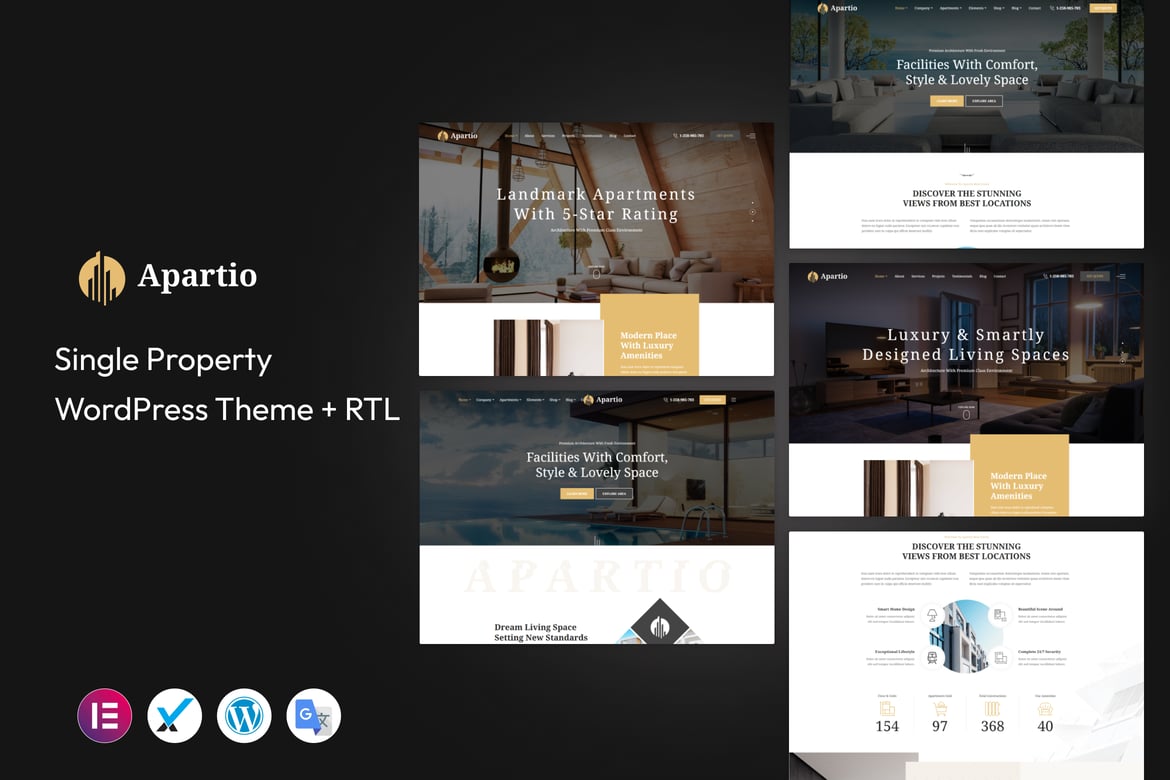 Apartio - Tema WordPress Properti Tunggal yang Menarik dan Fungsional