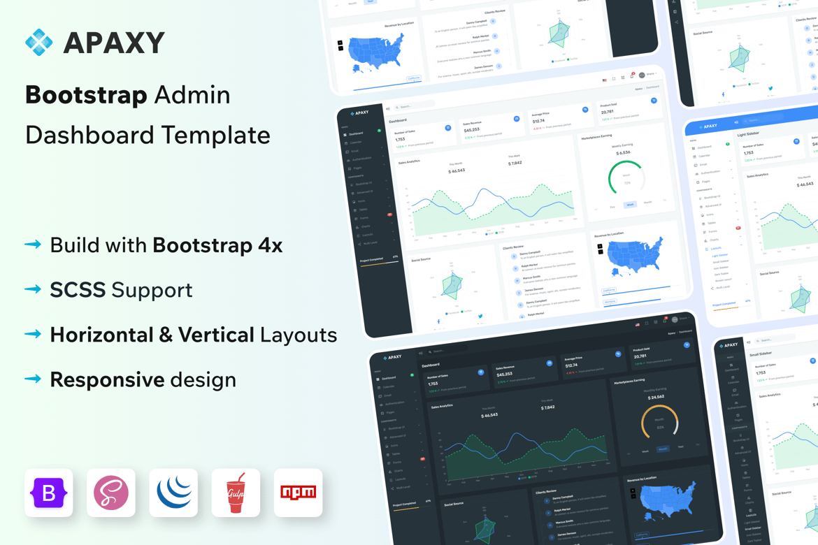 Apaxy - Template Website Admin & Dashboard Modern