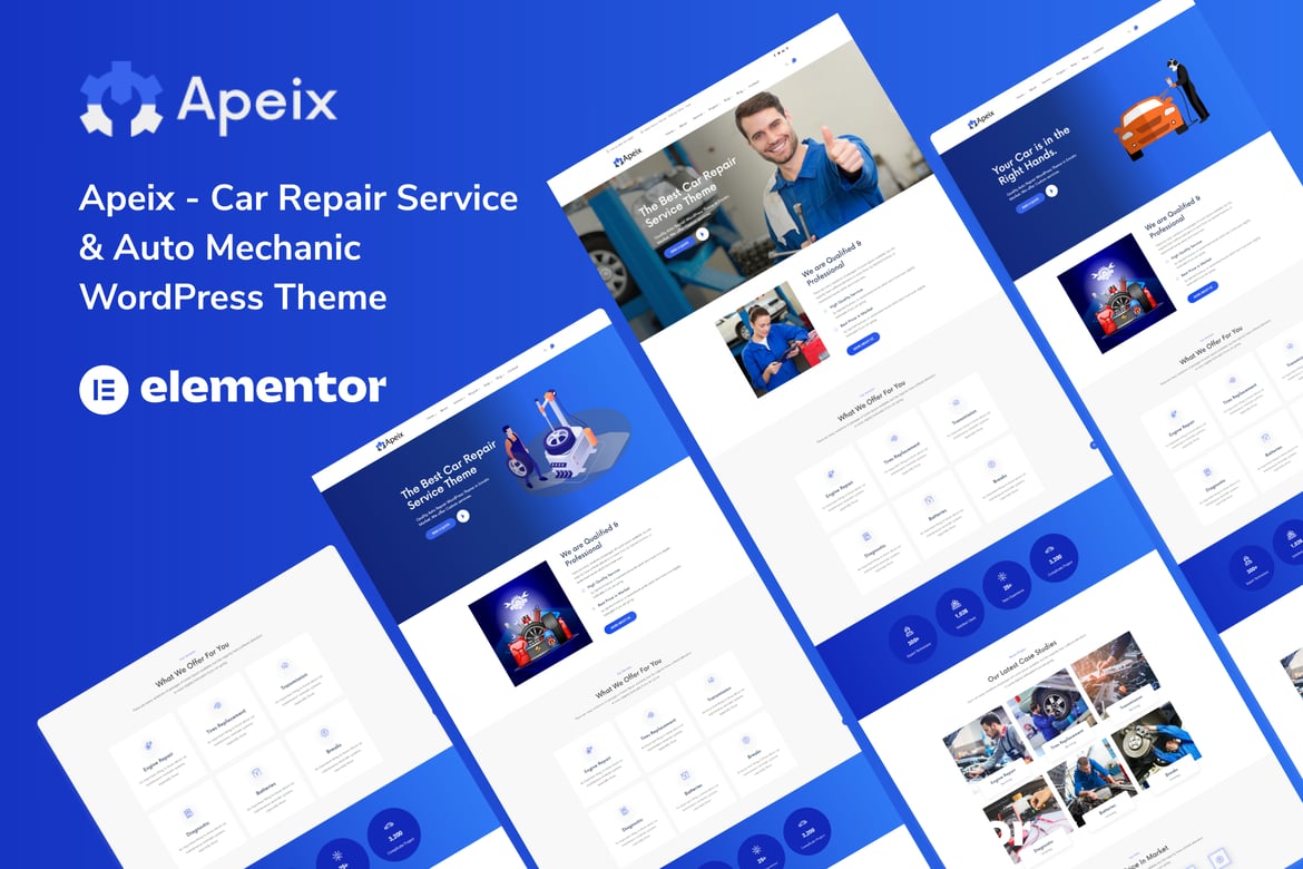 Apeix - Tema WordPress Modern untuk Layanan Perbaikan Mobil