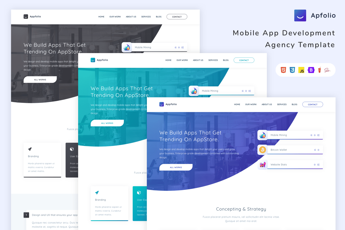 Apfolio - Template Website untuk Agensi Pengembangan Aplikasi Mobile