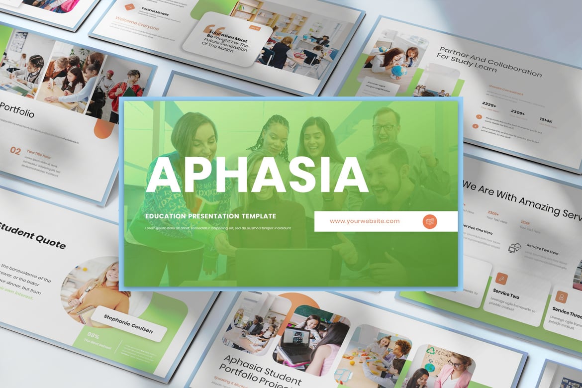 Template Presentasi PowerPoint tentang Afasia yang Menarik dan Profesional