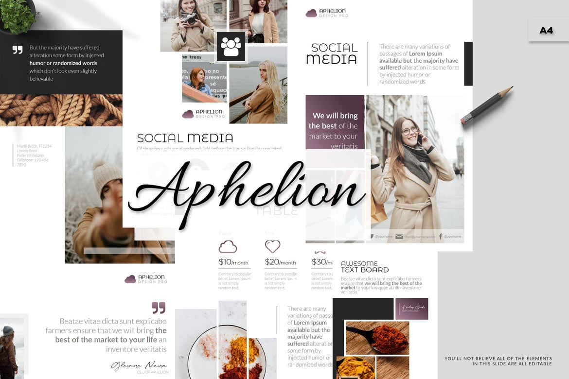 Template Powerpoint Aphelion - Desain Kreatif A4 untuk Presentasi Anda