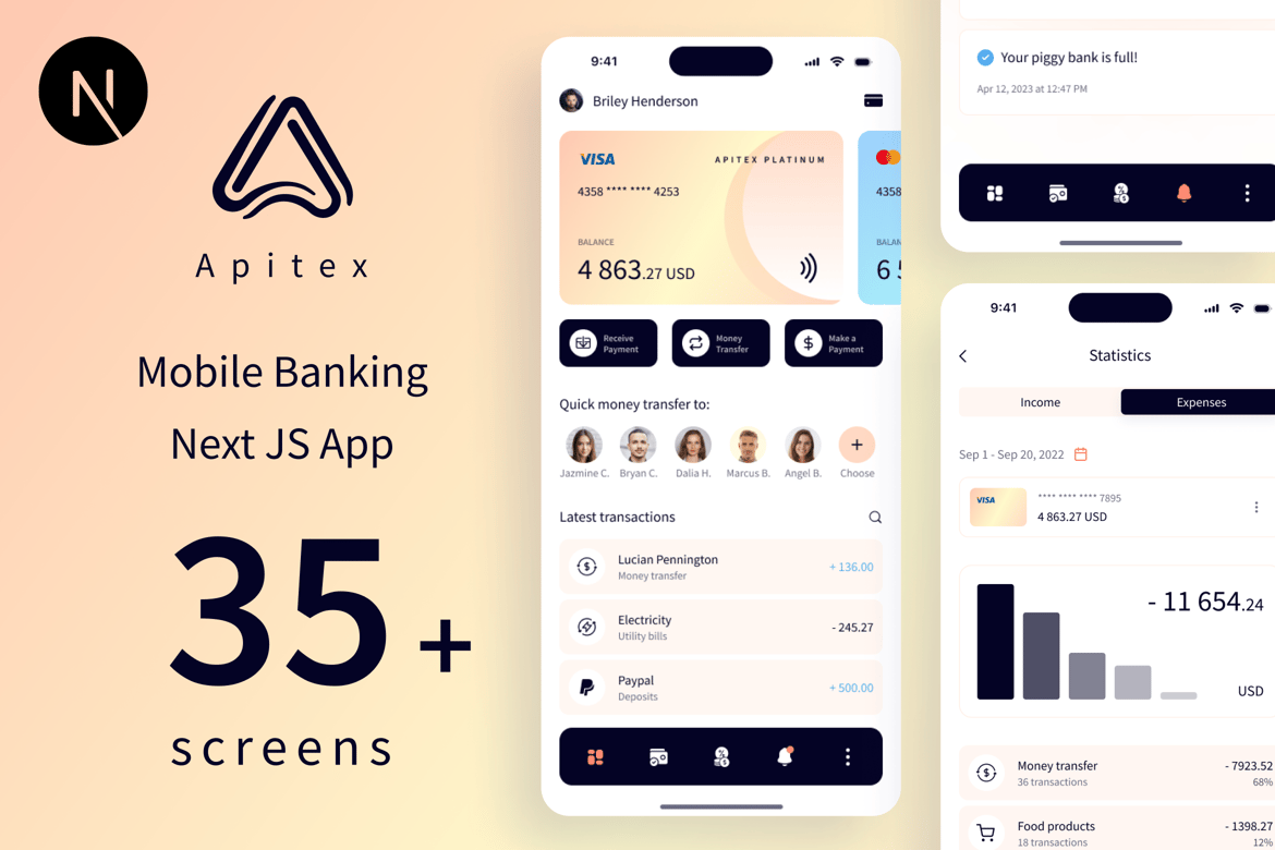 Apitex - Aplikasi Mobile Banking Modern dengan Next JS | PWA