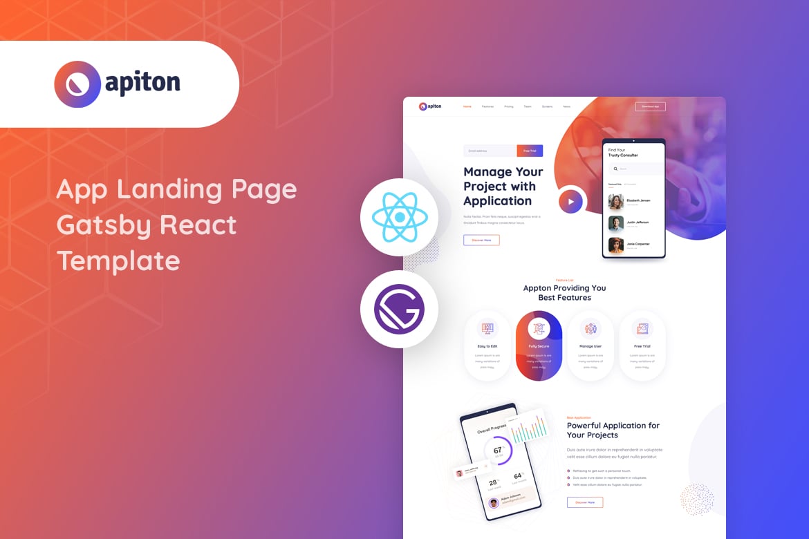 Apiton - Template Website Landing Page Aplikasi Mobile Modern