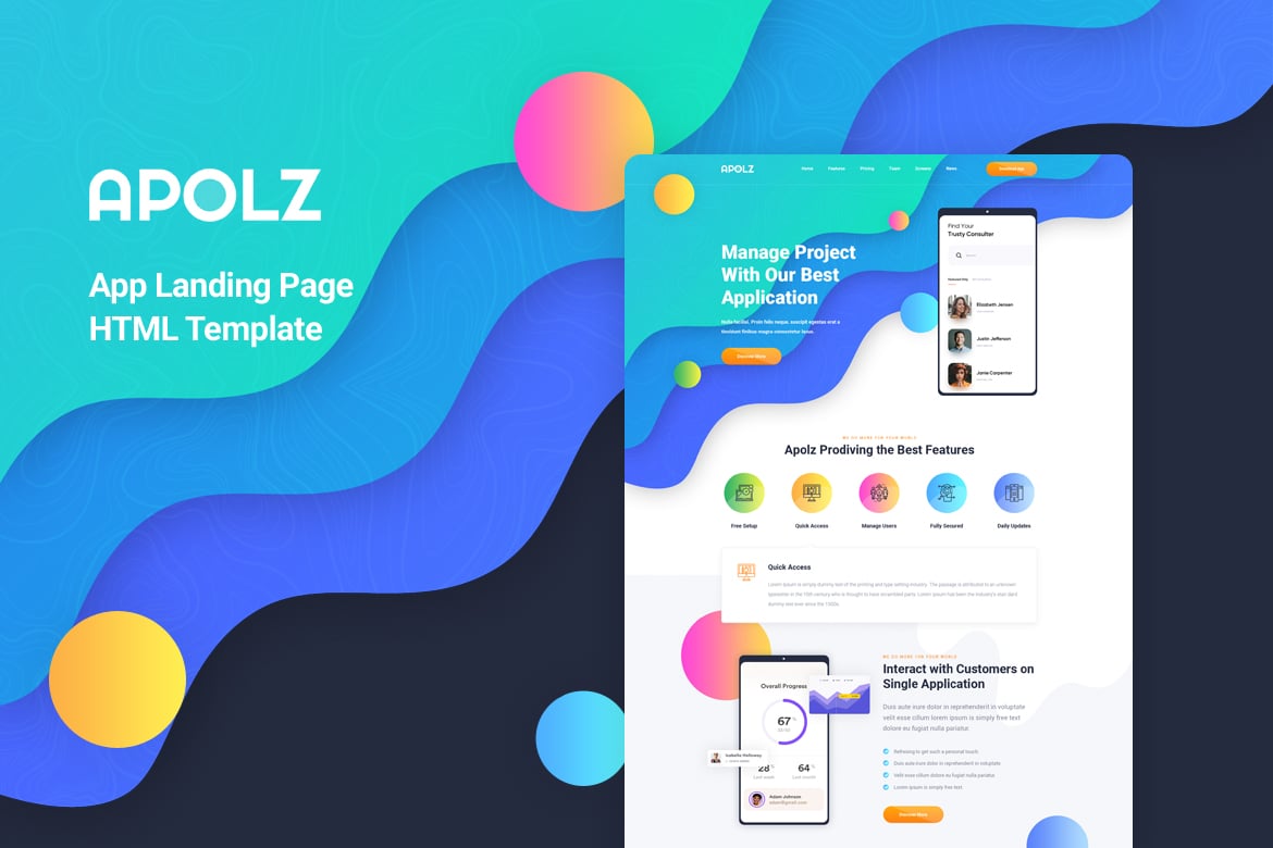 Apolz - Template Website Landing Page Aplikasi Modern dan Menarik