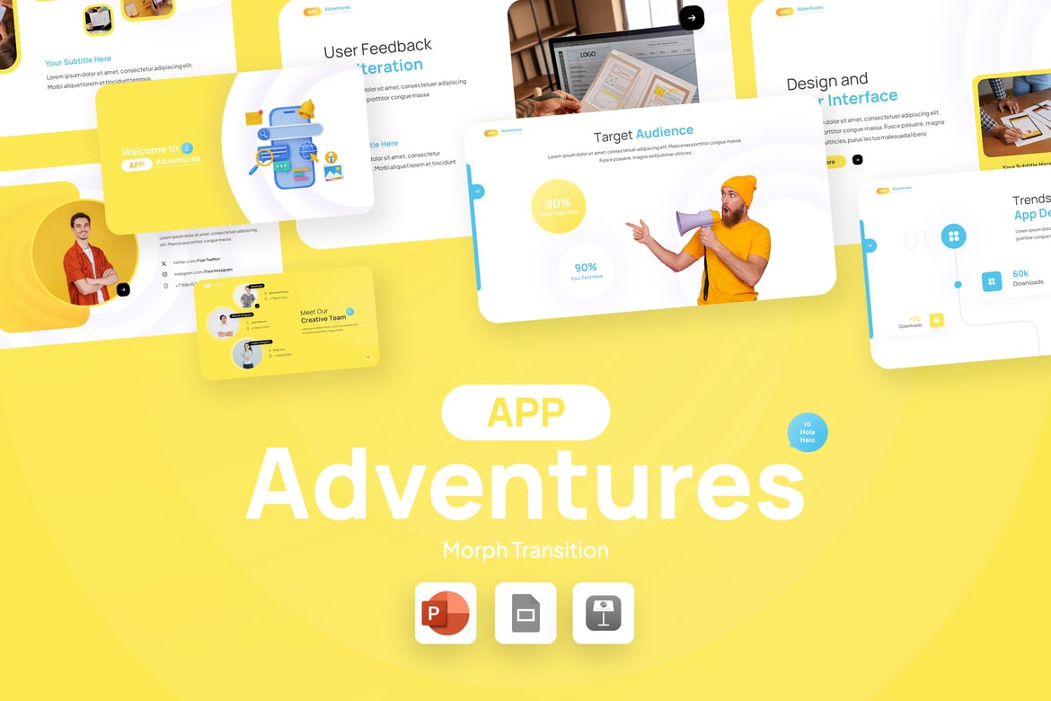 Template Powerpoint Petualangan Aplikasi - Mode Terang