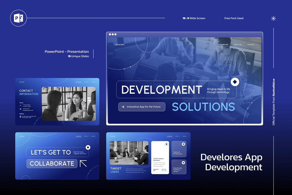 Template PowerPoint Pengembangan Aplikasi yang Menarik