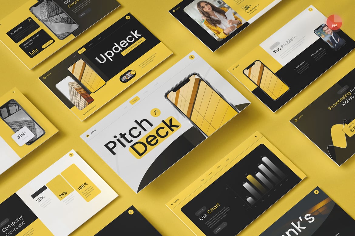 Template PowerPoint Pitch Deck Aplikasi yang Menarik