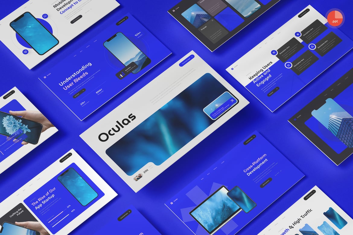 Template Presentasi PowerPoint Oculas yang Menarik